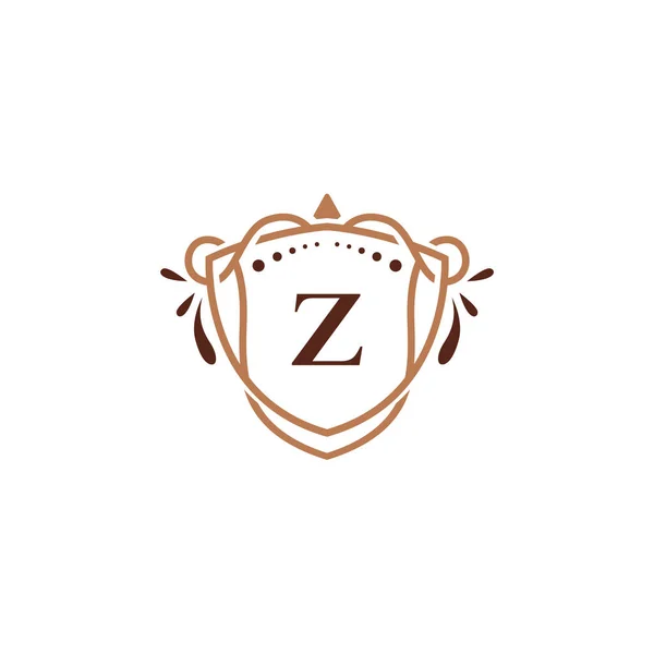 ラグジュアリーZ初期ロゴフレームシンボル ラグジュアリーで優雅な花のモノグラムデザインダークな背景 — ストックベクタ