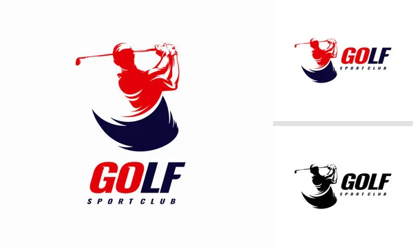 Fast Golf Logo Design Golf Sport Silueta Logo Design Template — Stockový vektor