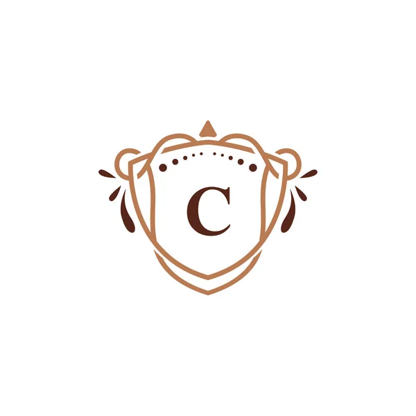 Symbole Cadre Logo Initial Luxe Monogramme Floral Luxueux Gracieux Fond — Image vectorielle