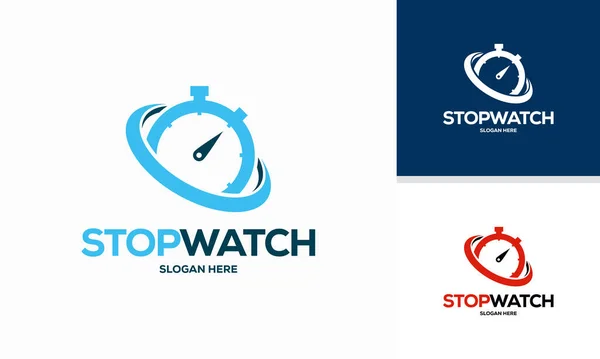 Απλό Σύγχρονο Stopwatch Λογότυπο Σχεδιάζει Διάνυσμα Πρότυπο — Διανυσματικό Αρχείο