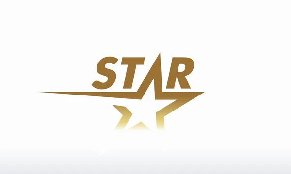 Шаблон Логотипа Luxury Gold Star Дизайн Логотипа Elegant Star — стоковый вектор