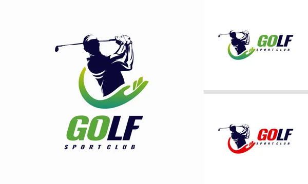Golf Sport Silhouette Λογότυπο Σχεδιασμός Πρότυπο Golf Care Λογότυπο Πρότυπο — Διανυσματικό Αρχείο