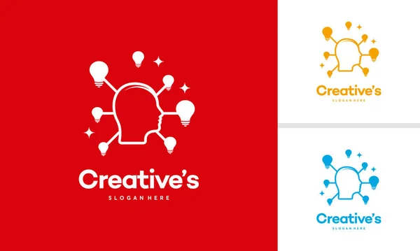 Logo Creative People Konceptem Vektoru Žárovky Nápad Logem Žárovky — Stockový vektor