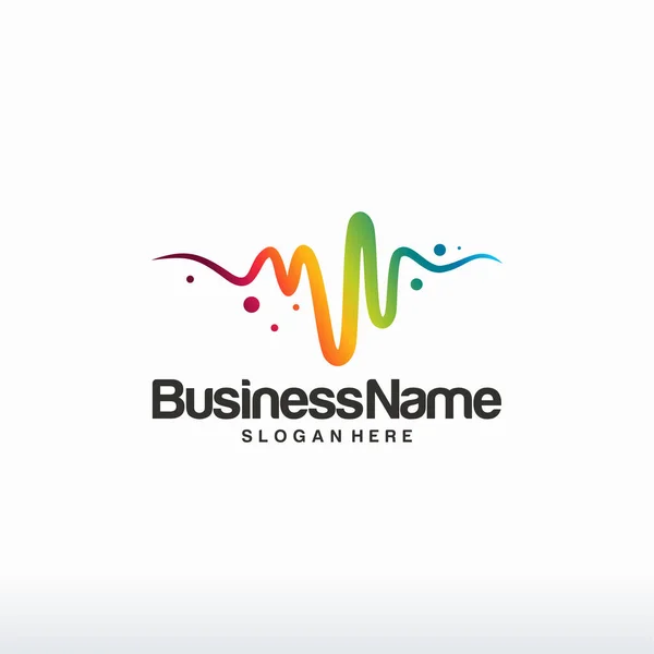 Renkli Nabız Logosu Minimalist vektörü, Renkli Nabız Simgesi