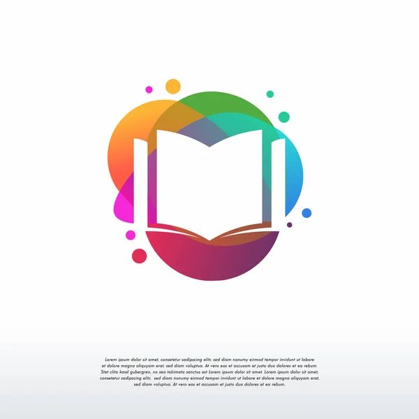 Colorful Book Logo Vector Education Logo Designs Template Design Concept — Stock Vector