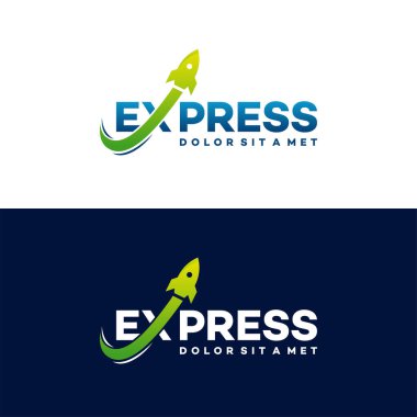 Hızlı İleri Ekspres logo tasarım vektörü, Modern Express logo şablonu, tasarım konsepti