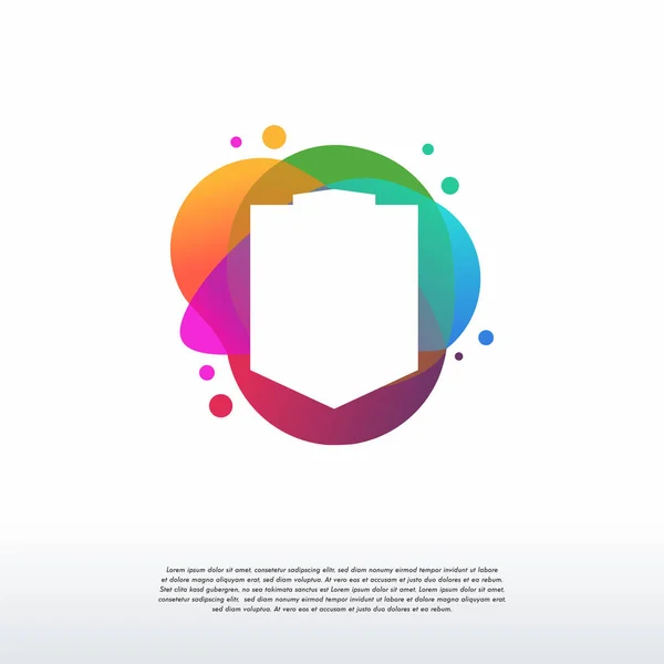Цветной Экран Дизайн Логотипа Вектор Концепции Абстрактный Щит Шаблон Логотипа — стоковый вектор