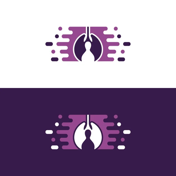 Pulmões Digitais Pixel Lungs Conceito Design Logotipo Conceito Design Logotipo — Vetor de Stock