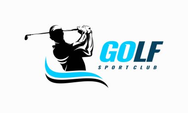 Golf Spor Silueti Logo Tasarım Şablonu