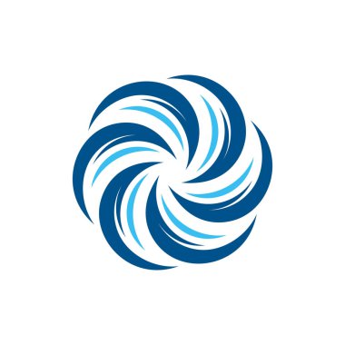 Mavi Tornado logosu sembolü soyut Kasırga Logosu Sembolü, Tayfun vektör çizimi