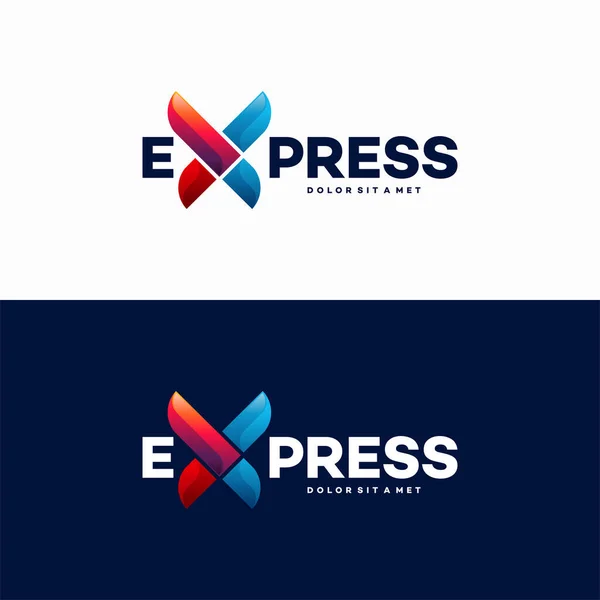 Hızlı Leri Ekspres Logosu Vektör Tasarımı Modern Express Logo Şablonu — Stok Vektör