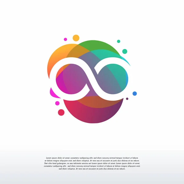 Colorful Infinity Logo Vector Loop Logo Disegni Modello Concetto Design — Vettoriale Stock