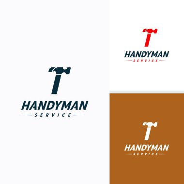 Tamirci Hizmetleri Logo vektör tasarımı, Harf T Hammer Logosu