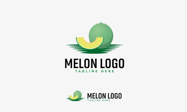 Kavun Meyvesi Logosu Vektör Dizayn Eder Kavun Meyvesi Logo Simgesi — Stok Vektör