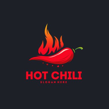 Hot Chili logo tasarımı konsept vektörü, Fire Chili logo sembolü, Spice food simgesi simgesi