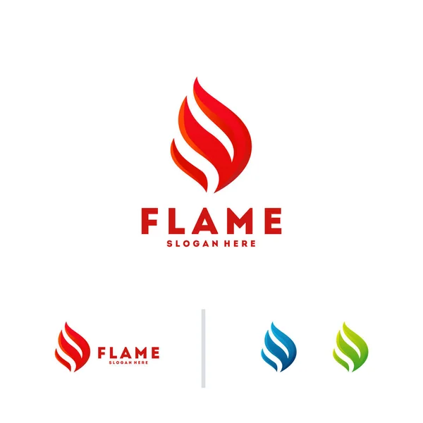 Feuer Flamme Logo Design Vektor Vorlage Vektor — Stockvektor