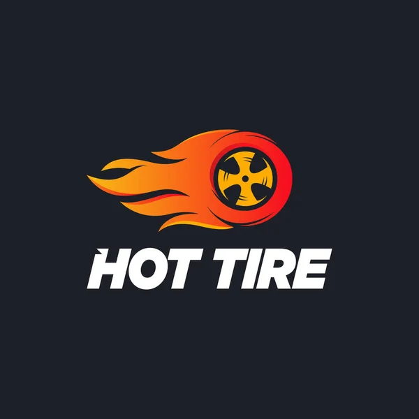 Hot Tire Logo Projektuje Wektor Koncepcyjny Speed Fire Opony Szablon — Wektor stockowy