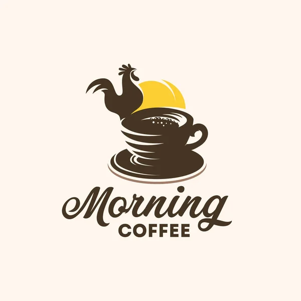 Morning Koffie Logo Ontwerpen Concept Vector Coffee Cafe Logo Template — Stockvector