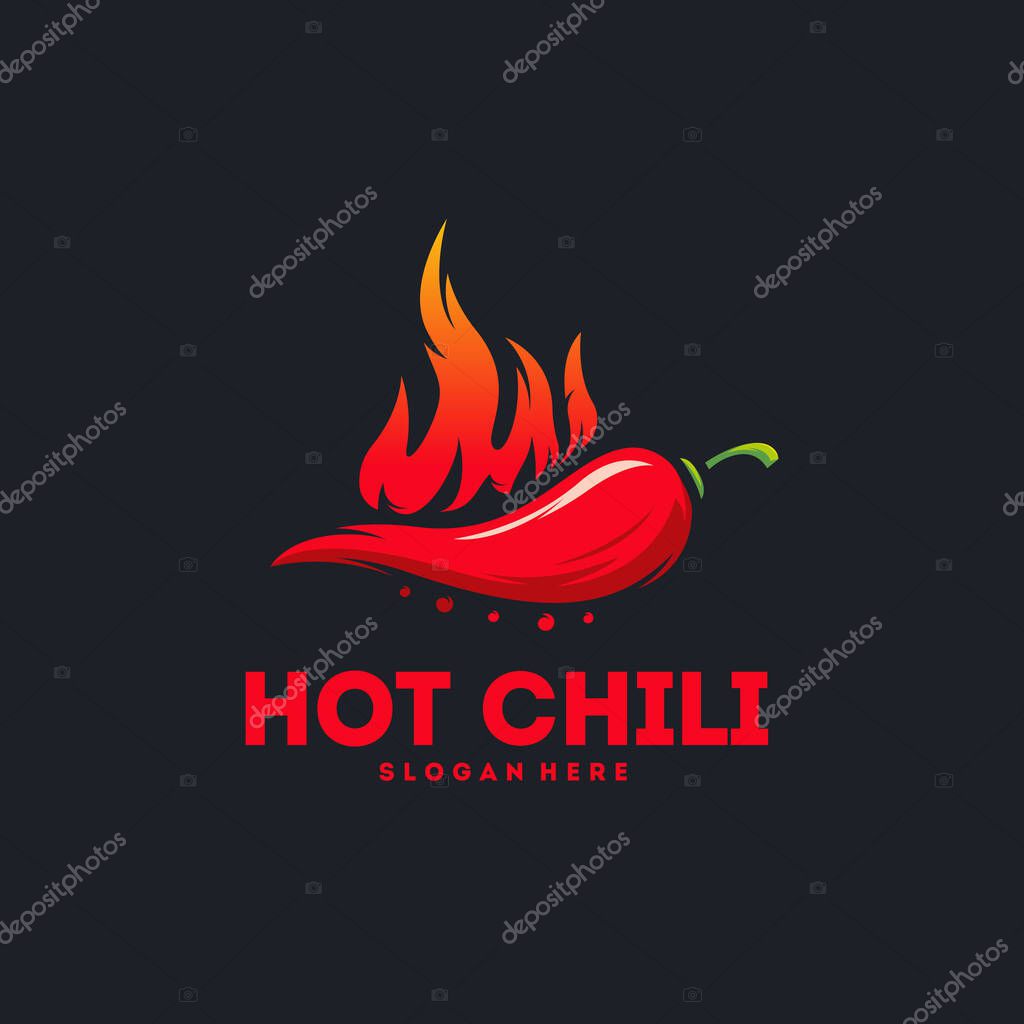 Hot Chili logo designs concept vector, Fire Chili logo symbol, Spice food symbol icon