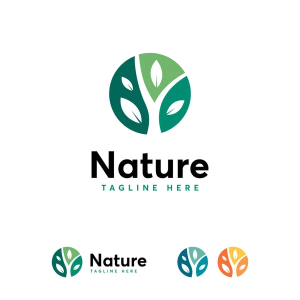 Logotipo Folha Natureza Projeta Vetor Conceito Logotipo Simples Folha — Vetor de Stock