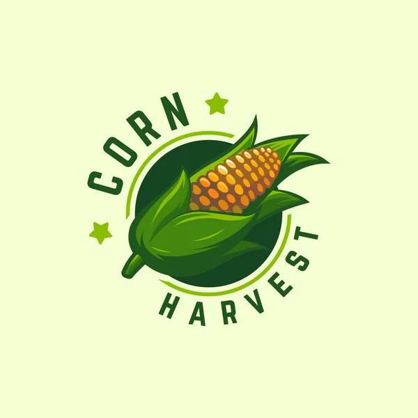 Cool Badge Corn Harvest Logo Design Koncept Vektor Majs Logotyp — Stock vektor