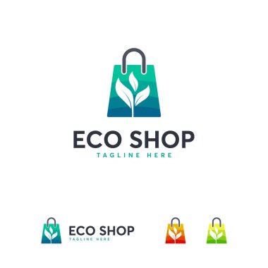 Eco Shop logosu şablon, Bitki Mağazası logosu sembolü dizayn etti