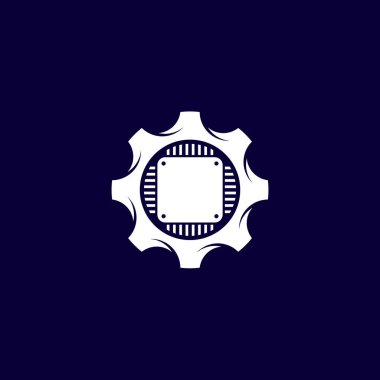 Gear Chip Logosu şablon, Teknoloji Endüstrisi logo şablonu dizayn etti