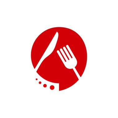 Food Talk Logo şablonu vektör çizimi, Gıda Tartışması logosu, Gıda Forumu logosu tasarladı
