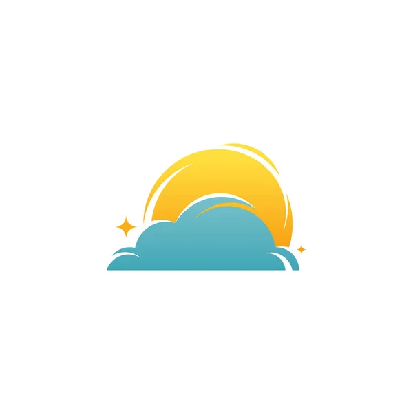 Słońce Nad Horyzontem Logo Projektuje Koncepcję Logo Bright Sun Projektuje — Wektor stockowy