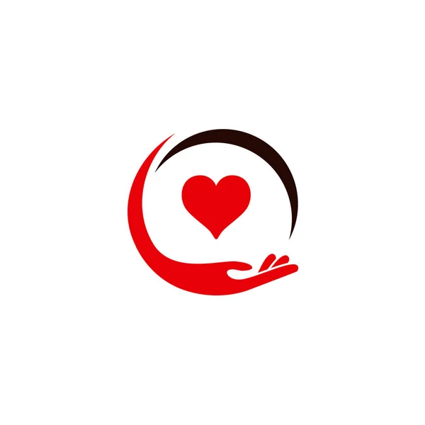 Вектор Дизайна Логотипа Любви Шаблон Логотипа Благотворительности — стоковый вектор