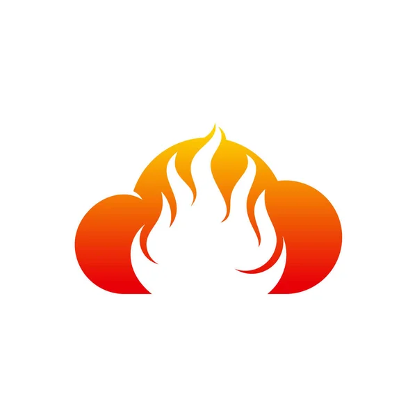 Fire Cloud Technology Λογότυπο Σχεδιάζει Διάνυσμα Έννοια — Διανυσματικό Αρχείο