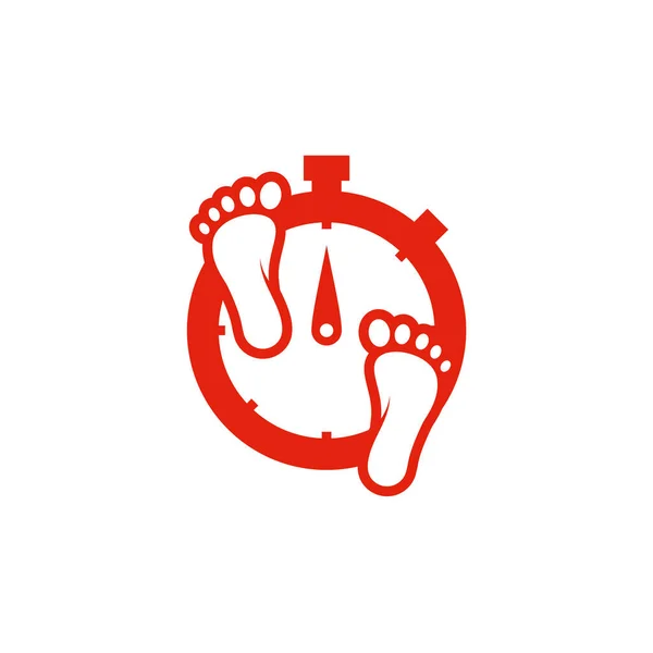 Cestovní Čas Logo Design Koncept Vektor Walking Logo Design Symbol — Stockový vektor
