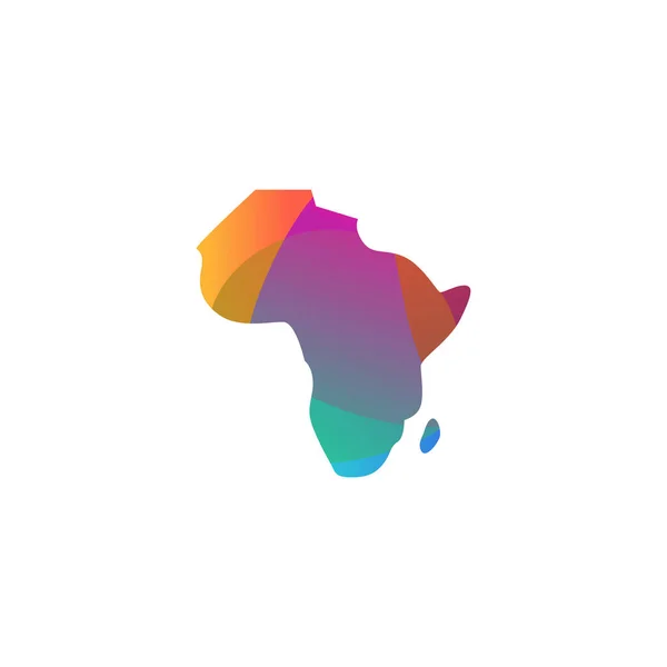 概要カラフルなアフリカ地図ロゴテンプレート — ストックベクタ
