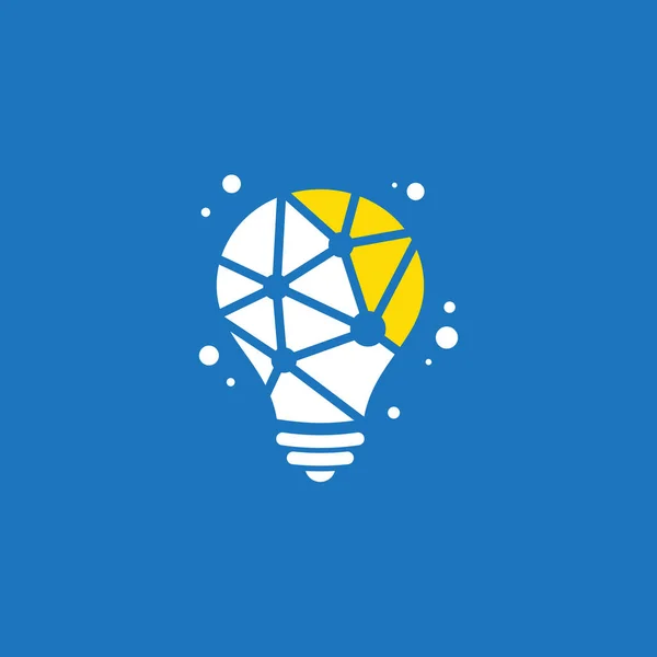 Tech Bulb 디자인 컨셉트 Pixel Technology Bulb Idea 템플릿 — 스톡 벡터