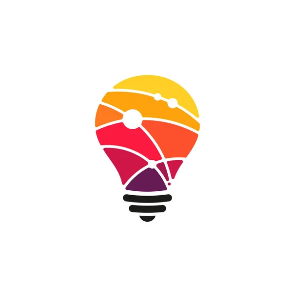 Tech Bulb 디자인 컨셉트 Pixel Technology Bulb Idea 템플릿 — 스톡 벡터