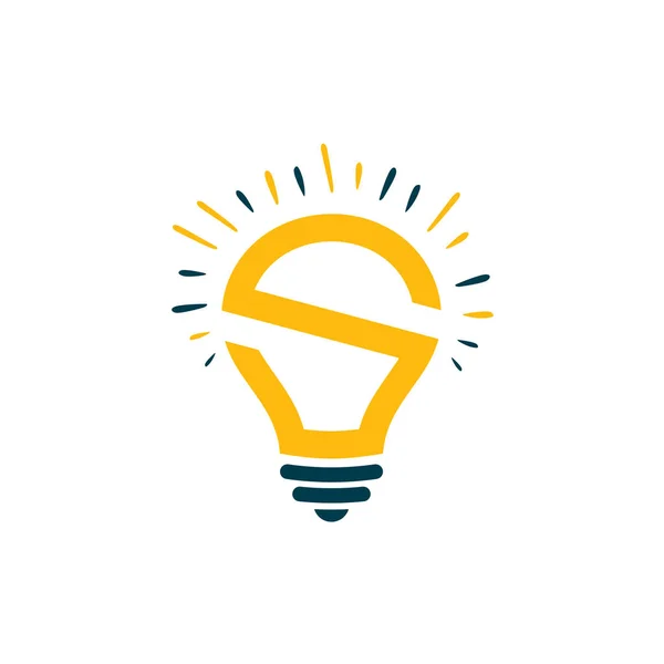 Initial Idea Lamp Logo Concept Vector Initieel Logo — Stockvector