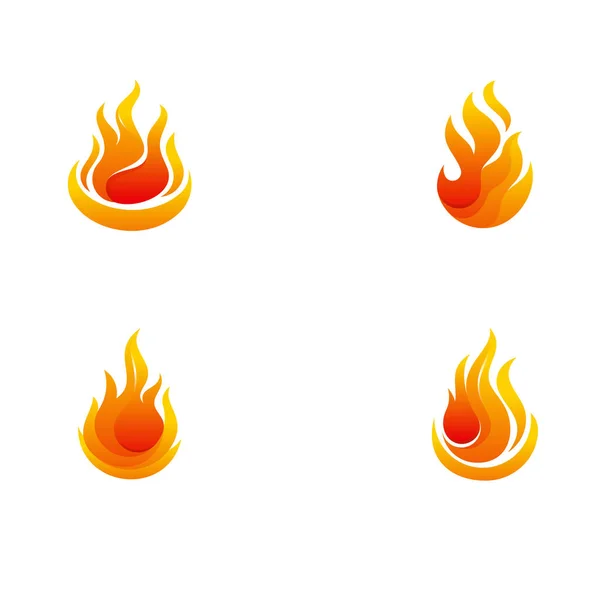Σύνολο Των Σύγχρονων Σχεδίων Λογότυπο Φωτιά Φλόγα Εικονογραφικό Πρότυπο Λογότυπο — Διανυσματικό Αρχείο