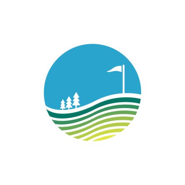 İkonik Golf Spor Logosu vektör, golf kulübü simgeleri, semboller, elementler ve logo dizayn etti