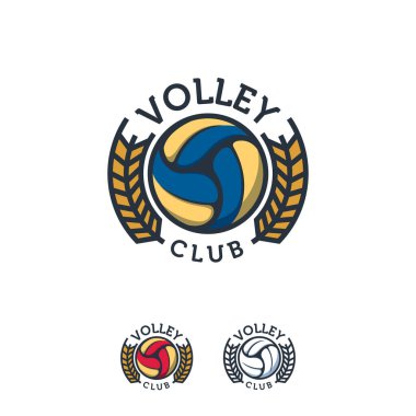 Voleybol Spor Logosu, rozet vektör şablonu, Profesyonel İzole Spor Rozeti Logosu tasarladı