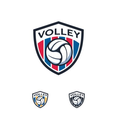 Voleybol Spor Logosu, rozet vektör şablonu, Profesyonel İzole Spor Rozeti Logosu tasarladı