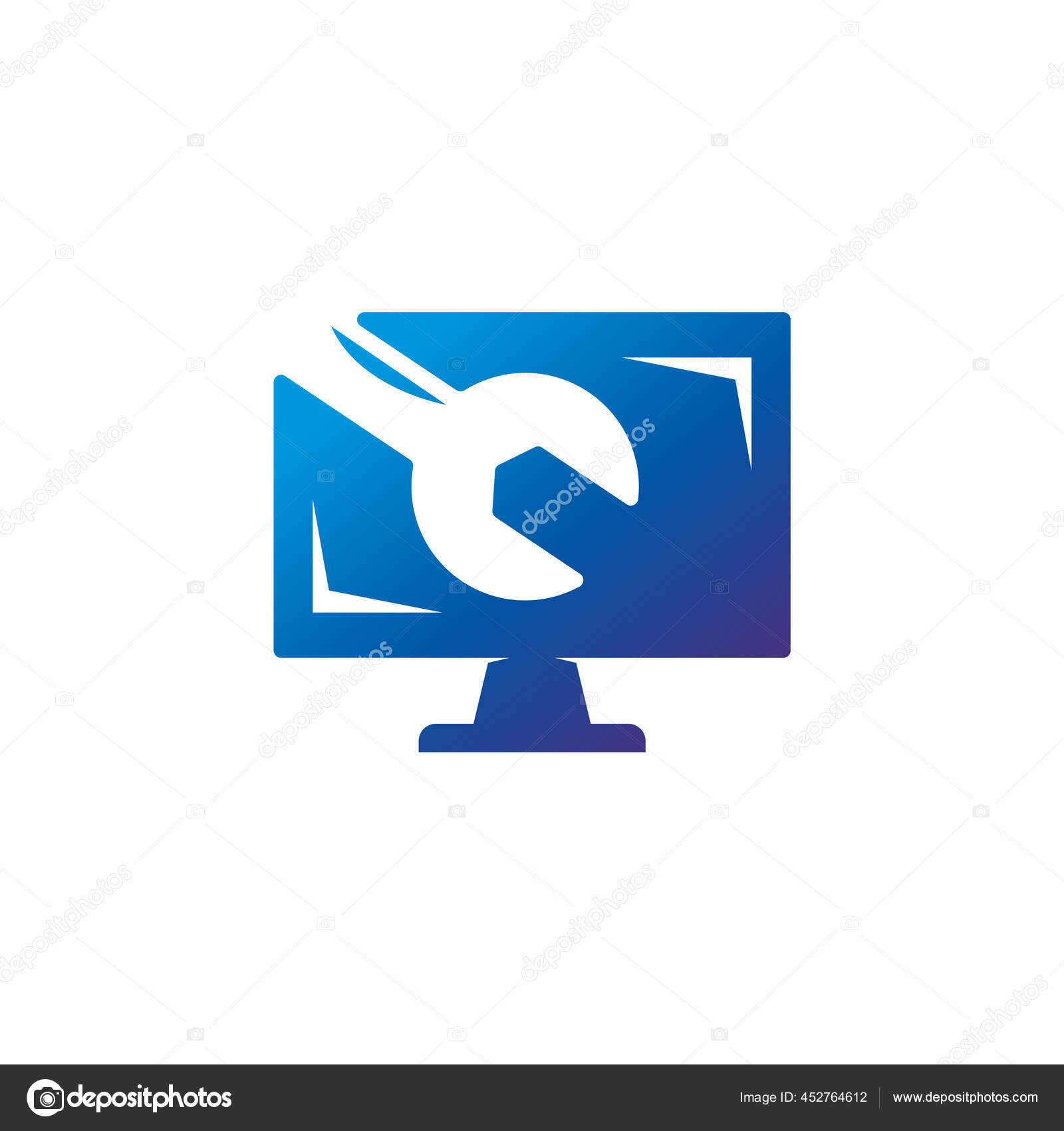 컴퓨터 리플로고 템플릿 아이콘 컴퓨터 서비스로 고아이콘 아이콘 스톡 벡터 - ©Javanesia45 452764612