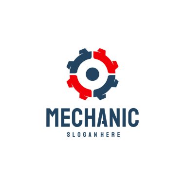 Modern Mekanik Logosu Vektör, Gear Teknolojisi logo şablonu dizayn etti