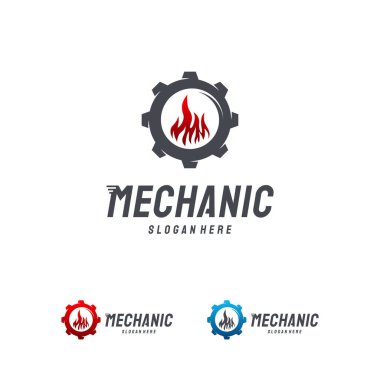 Modern Mekanik Logosu Vektör, Gear Teknolojisi logo şablonu dizayn etti