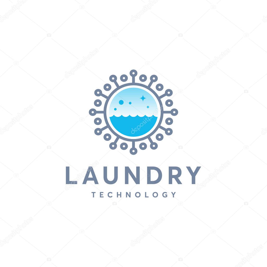 Laundry technology Logo designs, Cloth Wash logo template