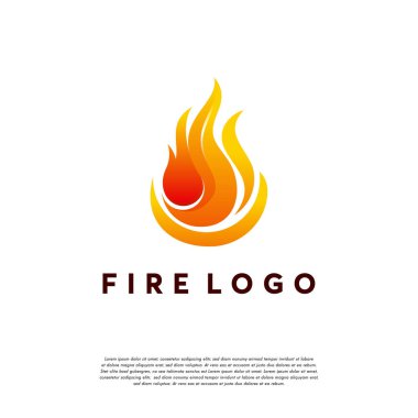 Modern Fire Flame logo tasarımları, Iconic Fire logo şablonu, logo simgesi simgesi