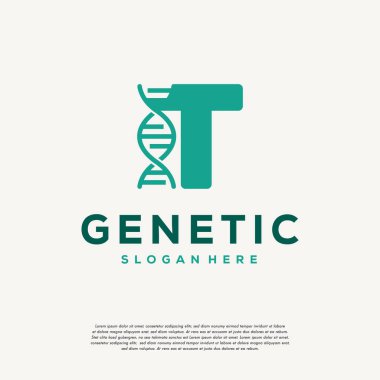 DNA Helix Harfi T Logosu Tasarımı, Genetik Vektör Tasarımı, İlk Logo Şablonu