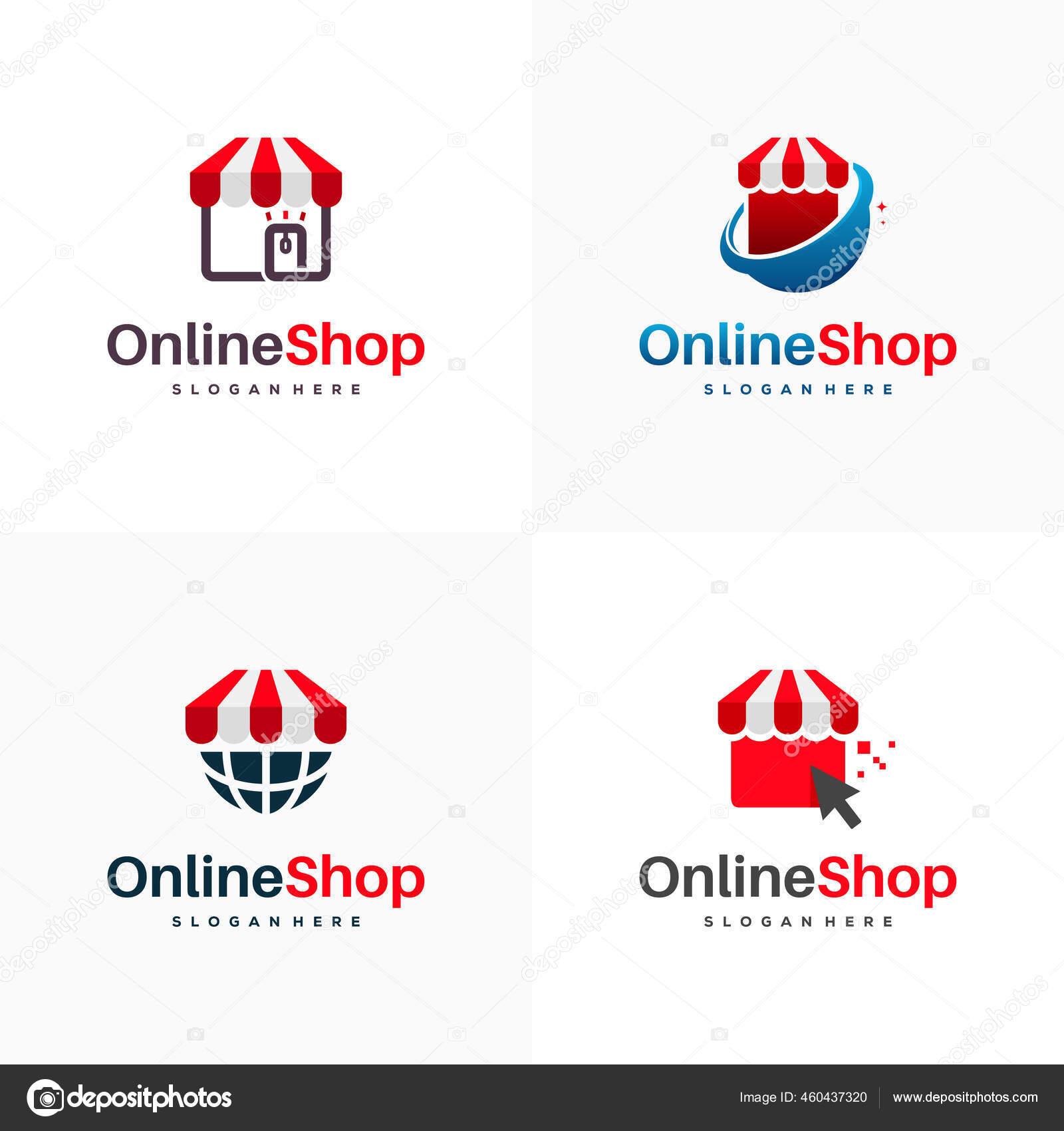 一套网上商店标志设计概念矢量网上商店标志设计 图库矢量图像 C Javanesia45