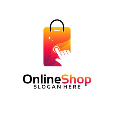 Çevrimiçi Dükkan logosu şablon, Telefon Dükkanı logo simgesi simgesi, Logo şablon simgesi dizayn etti