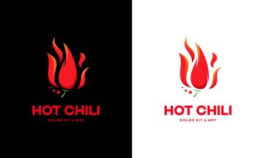 Red Hot Chili logosu konsept vektörü tasarladı, Baharatlı Pepper logosu şablon dizayn etti