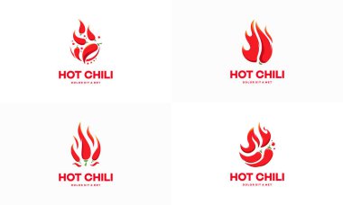 Red Hot Chili logo dizayn konsept vektörü, Baharatlı Biber logosu şablon dizayn